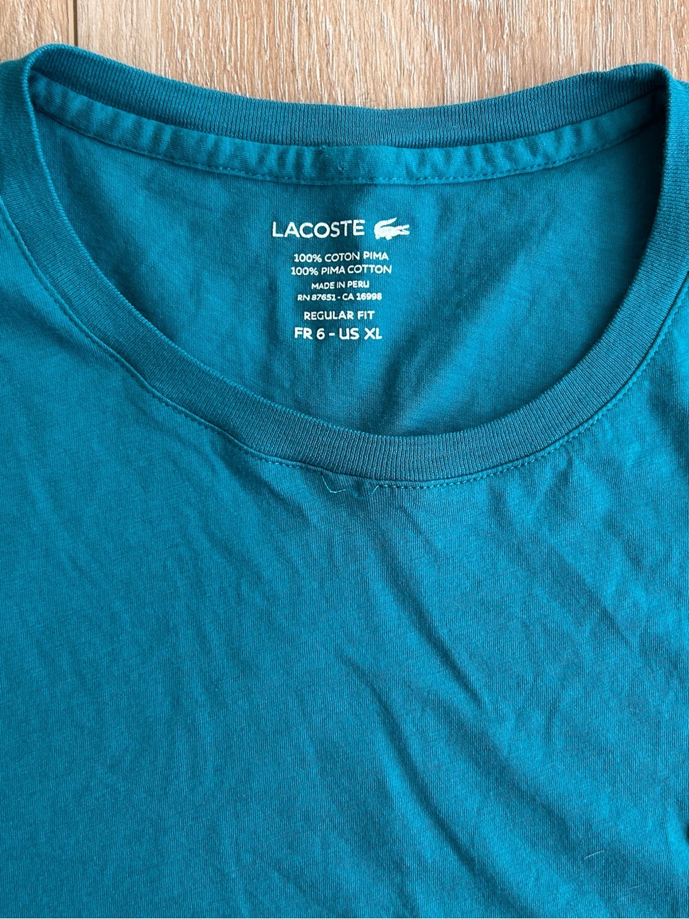 Lacoste Men’s Teal Crew Neck Short Sleeve Tee